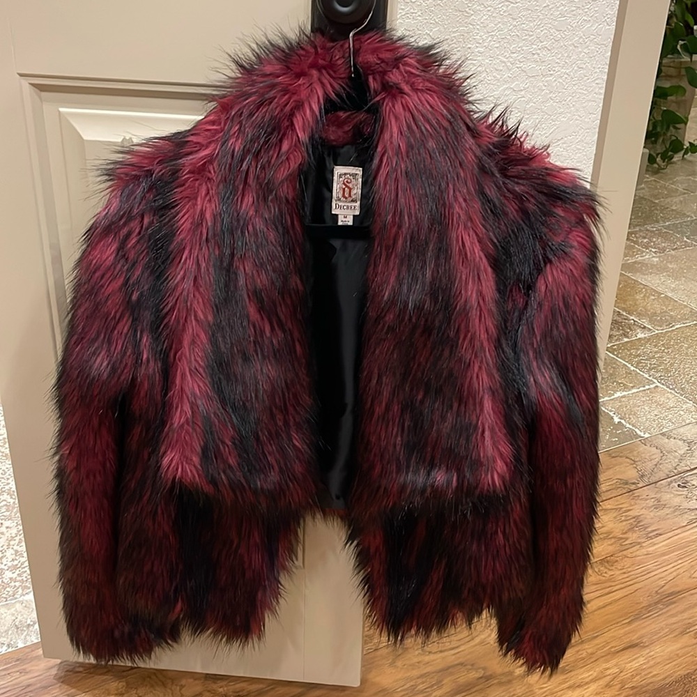 Faux fur jacket, size M